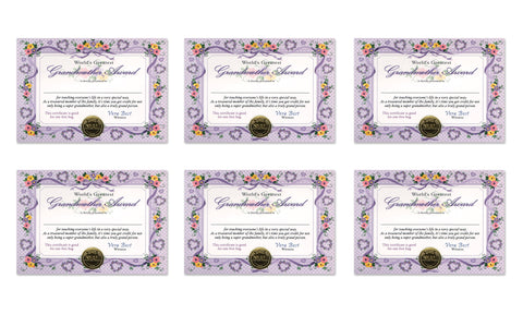 Beistle World's Greatest Grandmother Certificates, 5 by 7-Inch, 6-Pack