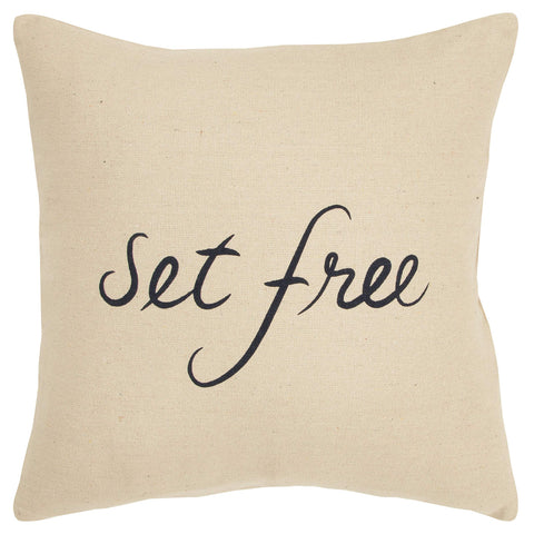 Rizzy Home Sentiment 20" x 20" Poly Pillow with Cotton Canvas Cover-Natural