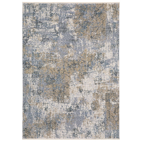 Oriental Weavers Hayden Area Rug - HAY08-3'3" x 5' - in Beige/Blue - Modern Style, Stain Resistant, Family and Pet Friendly, Entrway, Bedroom Rug