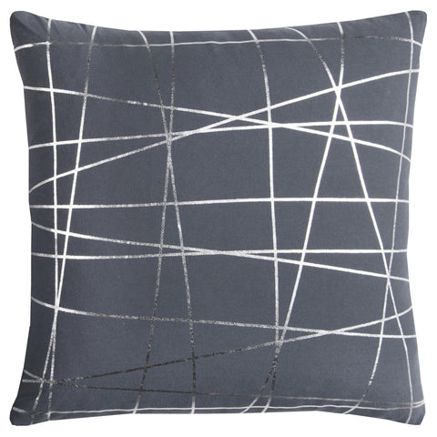 Rizzy Home Rachel Kate 20" x 20" Poly Filled Pillow with Cotton Cover-Gray/Metallic Silver