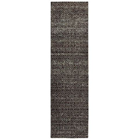 Oriental Weavers Atlas Area Rug - 8048Q - 2'6" x 12' - in Black/Grey - Soft Modern Style Area Rug, Stain Resistant, Family and Pet Friendly, Entryway, Hallway Runner Rug