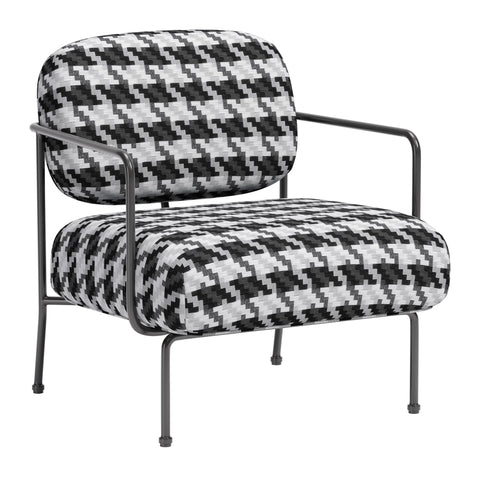 Zuo Ulet Accent Chair Multicolor, Black Accent Chair, Modern Style, Textured Weave, Armrest Support, Plywood, Indoor Living, 28.7" W x 30.3" D x 31.5" H, Non-Stackable