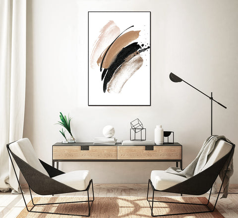 Whiteline Modern Living Paloma 48"x32" Canvas Wall Art, Black PS Frame
