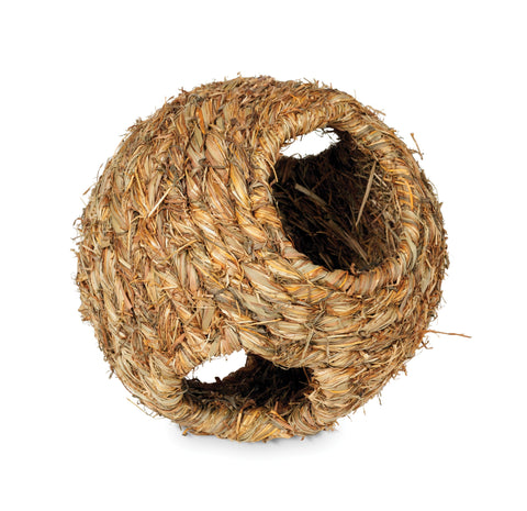 Prevue Hendryx 1094 Nature's Hideaway Grass Ball Toy, Medium, Black, 7.5"