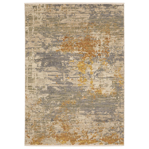 Oriental Weavers Soleri Wool Blend Area Rug - SOL03-7'10" x 10'10" - in Beige/Gold - Modern Style, Wool Blend, Dining, Living Room Rug