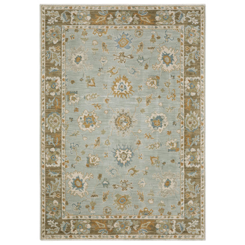 Oriental Weavers Maeve Area Rug - MAE06-2'3" x 7'6" - in Teal/Rust - Vintage Inspired, Stain Resistant, Family and Pet Friendly, Entryway, Hallway Runner Rug