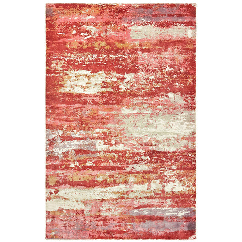Oriental Weavers Formations Hand-Made Area Rug - 70004-6' x 9' - in Pink/Red - Modern Style, Hand-Made Viscose Rugs, Dining, Living Room Rug
