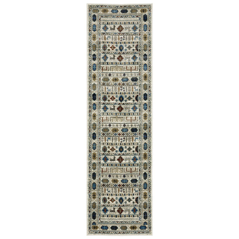 Oriental Weavers Venice Area Rug - 248W8-2'3" x 7'6" - in Ivory/Multi - Vintage Bohemian Style, Stain Resistant, Family and Pet Friendly, Entryway, Hallway Runner Rug