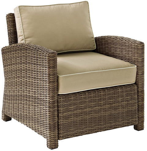 Bradenton Wicker Outdoor Chair Sand/Weathered Brown