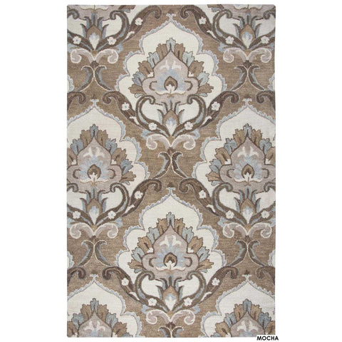 Rizzy Home Alora Decor Napoli 5' x 8' Medallion Mocha/Ivory Hand-Tufted Area Rug