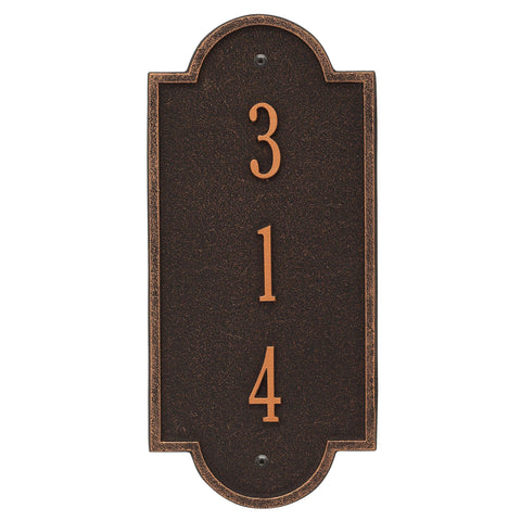 Whitehall 1377OB Personalized Richmond Vertical Petite Wall Plaque in Oil Rubbed Bronze Color