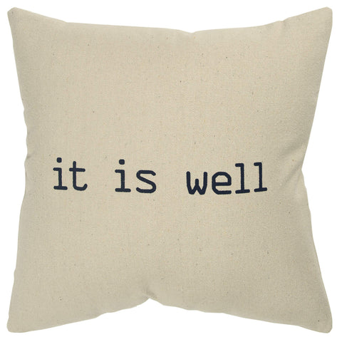 Rizzy Home Sentiment 20" x 20" Poly Pillow with Cotton Canvas Cover-Natural