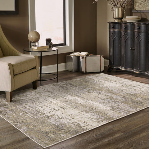 Oriental Weavers Nebulous Area Rug - 001H9-9'10" x 12'10" - in Beige/Grey - Modern Style, Stain Resistant, Family and Pet Friendly, Family, Dining, Living Room Rug