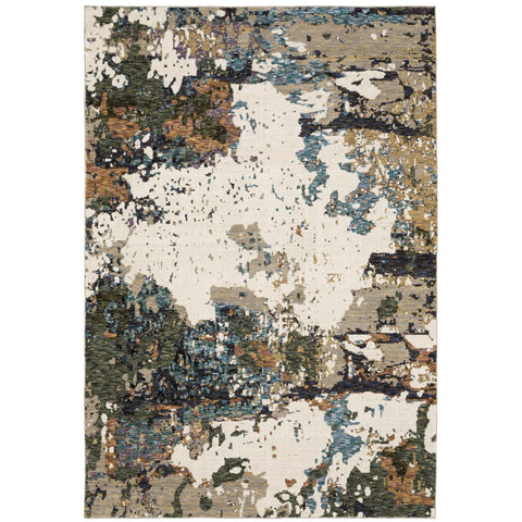 Oriental Weavers Evolution Area Rug - 0981A - 3'3" x 5'2" - in Ivory/Multi - Modern Industrial Style, Stain Resistant, Family and Pet Friendly, Entrway, Bedroom Rug