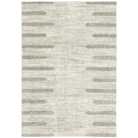 Oriental Weavers Verona Area Rug - 5605H - 7'10" x 10'10" - in Ivory/Grey - Plush Soft Shag, Modern Style, Stain Resistant, Cushion Feel, Dining, Living Room Rug