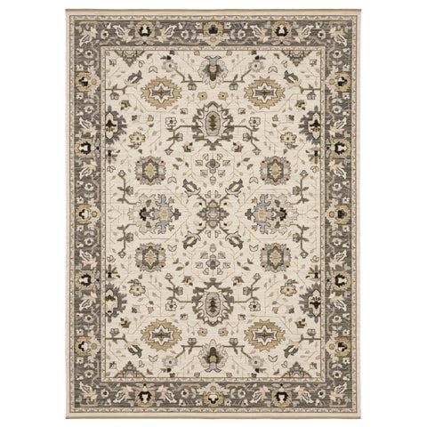 Oriental Weavers Acacia Machine Woven Area Rug - ACA06-9'10" x 12'10" - in Beige/Grey - Traditional Style Living Room, Family Room, Dining Room Rug