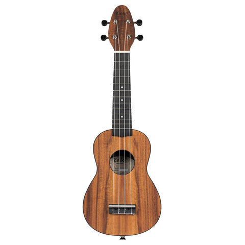 Ortega Guitars, 4-String Keiki Exotic Wood Series Soprano Ukulele Pack-Icludes: Tuner, Picks, Strap & Tote Bag, Right, Acacia, (K3-ACA)