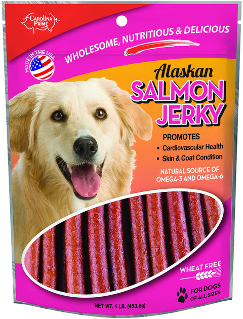 Carolina Prime Pet 40192 Salmon Jerky Treat For Dogs ( 1 Pouch), One Size (packaging may vary)