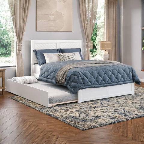 AFI Canyon Farmhouse Solid Wood Platform Bed with Footboard & Trundle