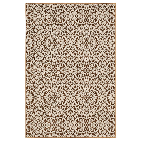Oriental Weavers Intrigue Area Rug - INT02-3'10" x 5'5" - in Rust/Beige - Vintage Inspired, Stain Resistant, Family and Pet Friendly, Entrway, Bedroom Rug