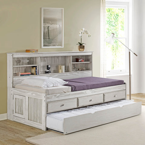 American Furniture Classics Model 82960KD Solid Pine Nightstand with One Drawer and Open Storage in Dark Espresso