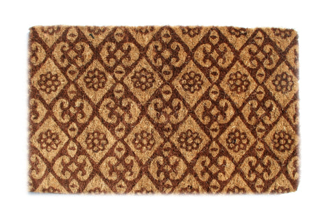 Imports Decor Printed Coir Doormat, Brown Floral, 18-Inch by 30-Inch