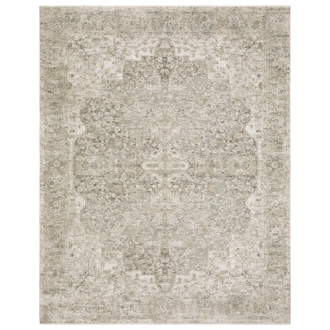 Oriental Weavers Avalon Machine Woven Area Rug - AVA08-7'10" x 10'2" - in Beige/Grey - Traditional Style Dining Room, Living Room, Family Room Rug