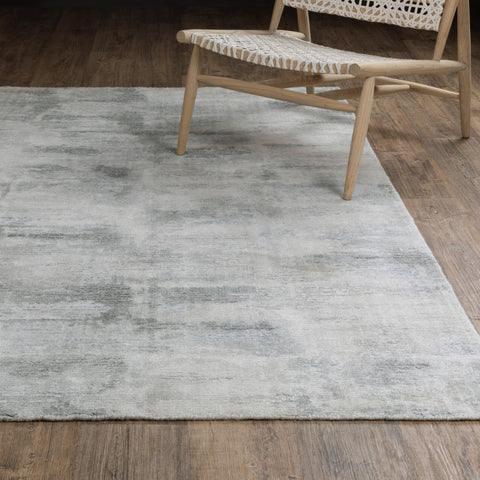 Oriental Weavers Clarke Hand-Made Wool Blend Area Rug - CLA05-2'6" x 10' - in Beige/Grey - Modern Abstract Style, Hand-Made Wool and Viscose Rugs, Entryway, Hallway Runner Rug