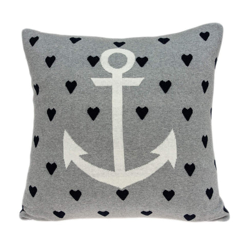 Parkland Collection Gail Nautical Gray 18" x 18" Throw Pillow