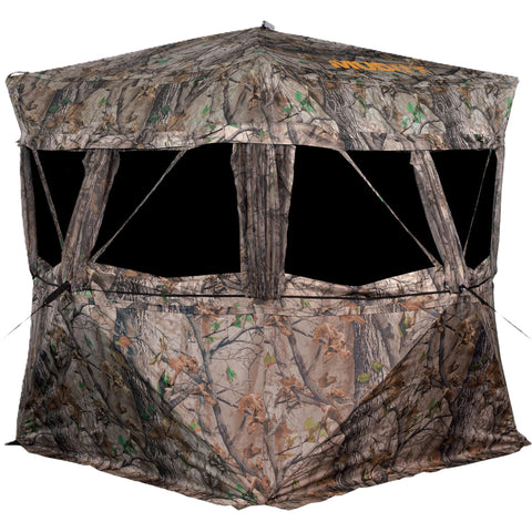 Muddy VS360 Durable Water-Resistant 360-Degree Viewing 3 Person Black Backed Quick Setup Portable Hunting Outdoor Ground Blind, Carry Bag Included, Epic Camo