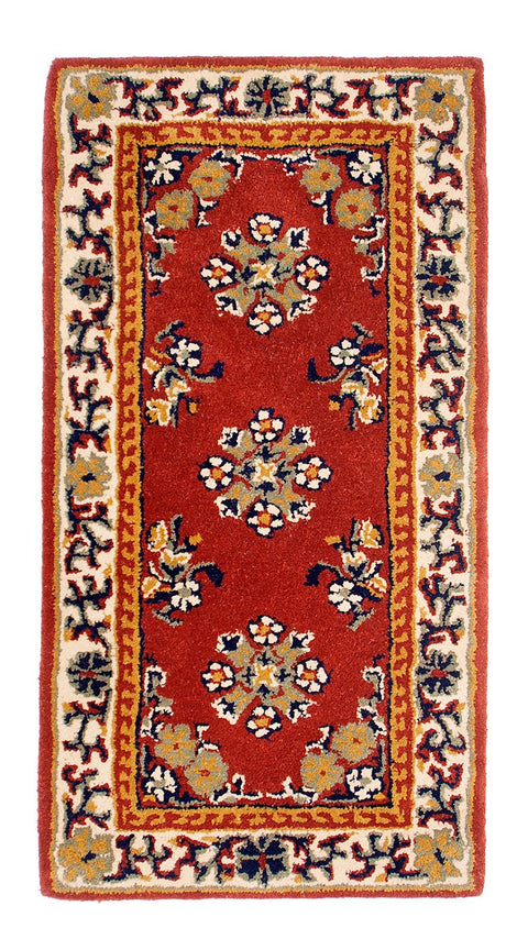 Rectangular Oriental Hearth Rugs 44" x 22" - Burgundy