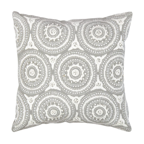 Pasargad Home Naples Embroidered Pillow, 20" x 20", Grey