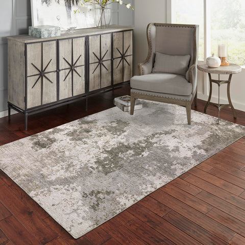 Oriental Weavers Nebulous Area Rug - 5091E - 9'10" x 12'10" - in Grey/Ivory - Modern Style, Stain Resistant, Family and Pet Friendly, Family, Dining, Living Room Rug