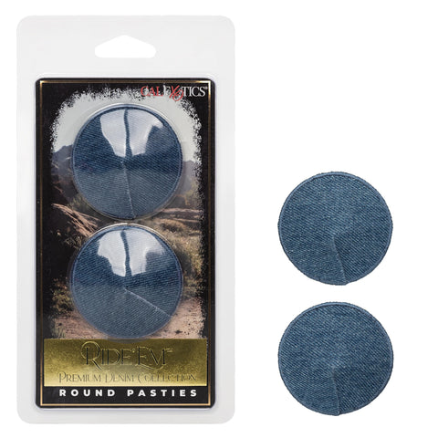 CalExotics Ride 'Em Premium Denim Collection Round Nipple Cover Pasties - SE-2708-05-2
