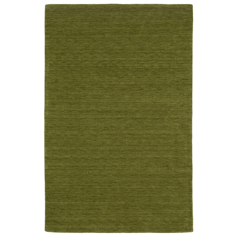 Oriental Weavers Aniston II Hand-Made Wool Area Rug - 27116-5' x 8' - in Solid Olive Green - Classic Casual Style, Hand-Made Wool Rugs, Bedroom, Office Rug