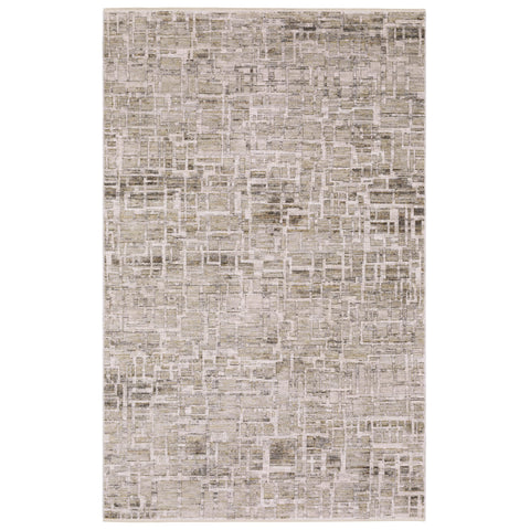 Oriental Weavers Branigan BRG08 - Machine Woven Indoor Area Rug - 2'6" x 7'6" - in Ivory/Grey - Modern Style Hallway, Entryway, Kitchen, Bathroom Rug