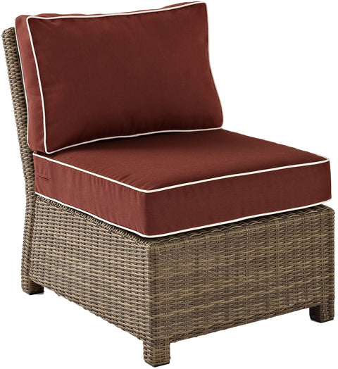 Bradenton Wicker Armless Outdoor Sectional Chair Sangria/Weathered Brown