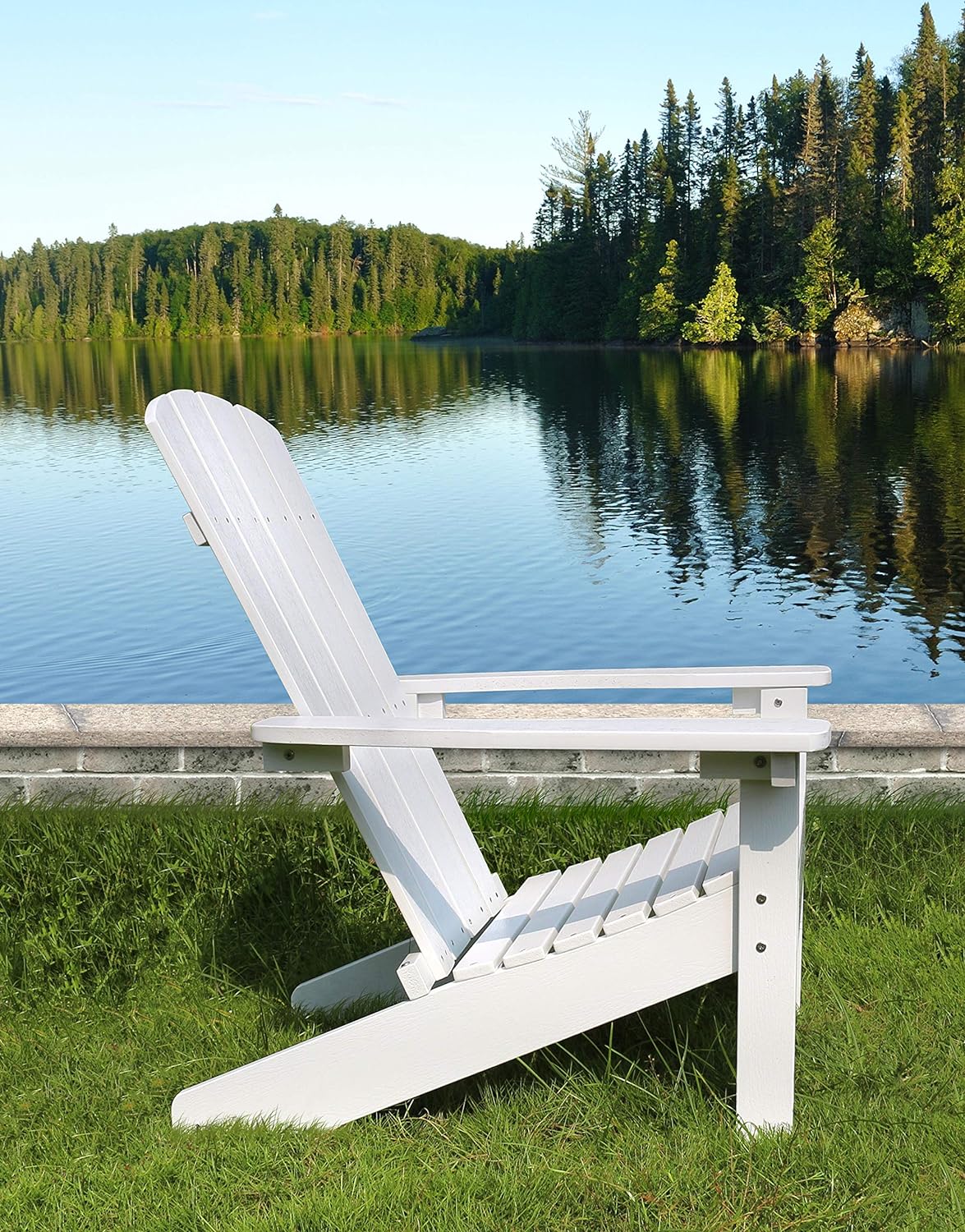 Lakeside Faux Wood Adirondack Chair, White