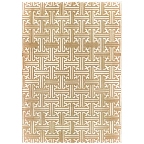 Oriental Weavers Bowen Area Rug - 1333Y - 6'7" x 9'6" - in Gold/Ivory - Modern Style, Stain Resistant, Family and Pet Friendly, Dining, Living Room Rug
