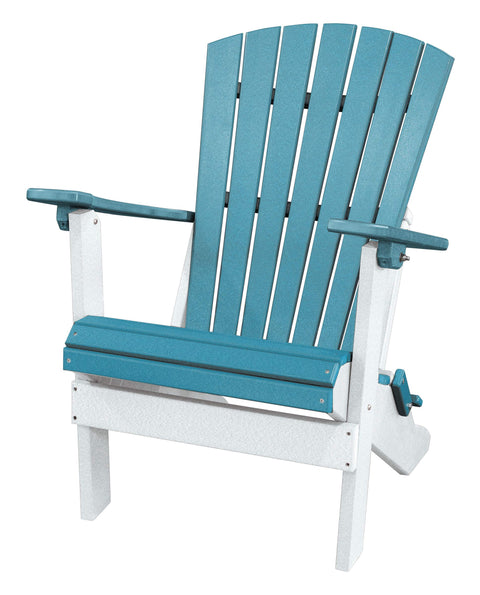 American Furniture Classics Model 515CGBK Fan Back Glider in Coastal Gray Woodgrain with a Black Base Made in the USA