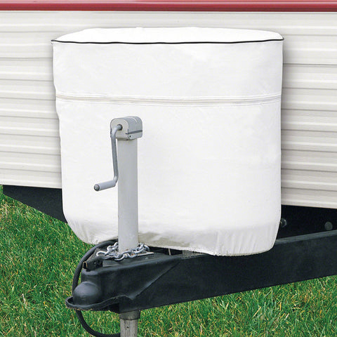 Classic Accessories Over Drive RV Tank Cover, Double 20/5 Gallon Tanks, White, Heavy-Duty Fabric, Zippered Access, Elasticized Hem