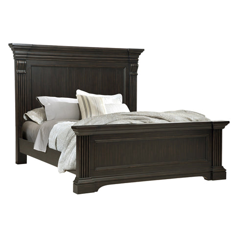 Pulaski Caldwell Wood Bed Frame, Queen, Dark Brown