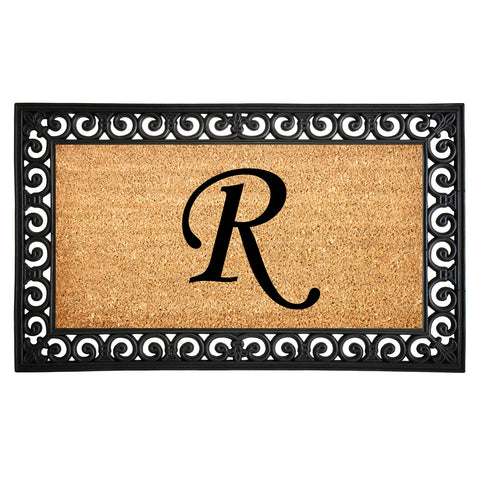 Calloway Mills 104132436 Gabriel Monogram Doormat, 24" x 36", Natural/Black (R)