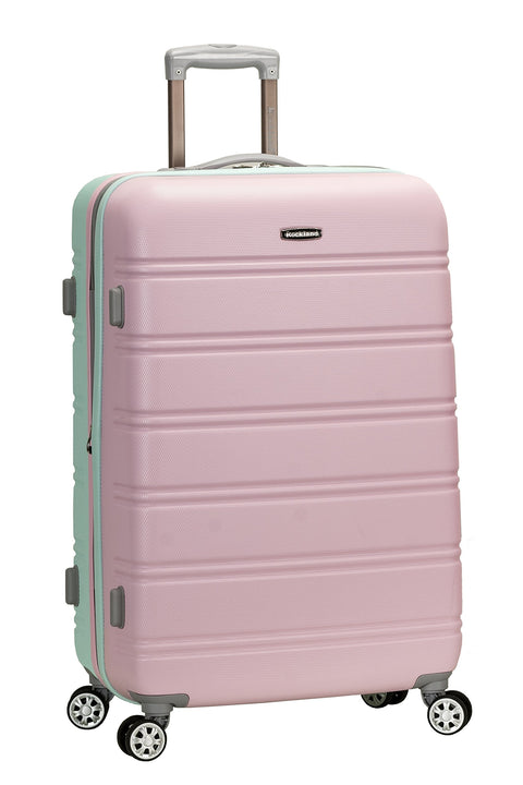 Rockland Melbourne Hardside Expandable Luggage with Spinner Wheels, Mint, Checked Large 28"