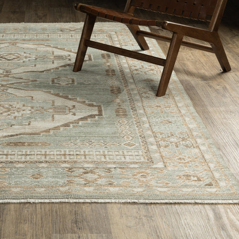 Oriental Weavers Row Lola LLA04-7'10" x 10' Area Rug - in Blue/Beige - Bohemian, Traditional, Living Room, Family Room, Dining Room, Bed Room Area Rug