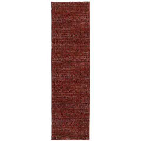Oriental Weavers Atlas Area Rug - 8033K - 2'6" x 12' - in Red/Rust - Soft Modern Style Area Rug, Stain Resistant, Family and Pet Friendly, Entryway, Hallway Runner Rug