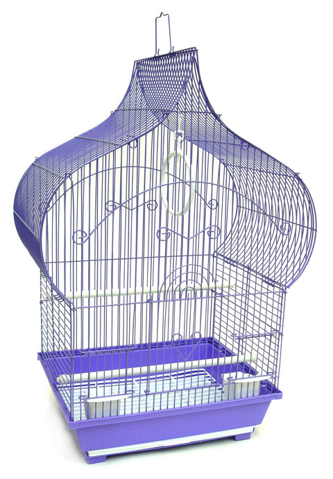 YML TAJ Mahal TOP Bird CAGE with Accessories, Purple, Small