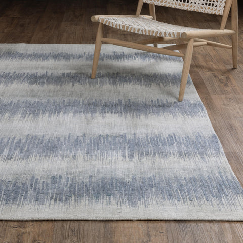 Oriental Weavers Clarke Hand-Made Wool Blend Area Rug - CLA06-8'x 10' - in Blue/Ivory - Soft Modern Style Area Rug, Hand-Made Wool and Viscose Rugs, Dining, Living Room Rug