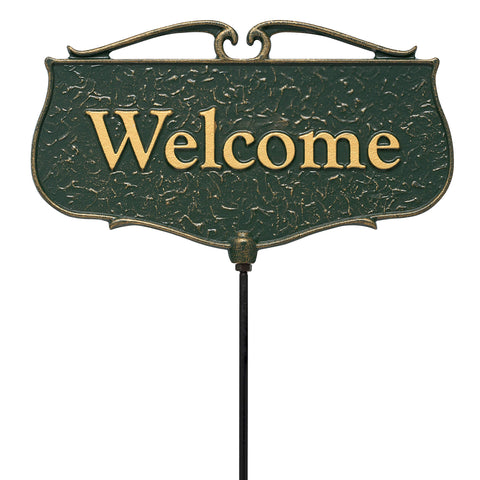 Whitehall 10044 "Cast Aluminum Welcome Sign, Green