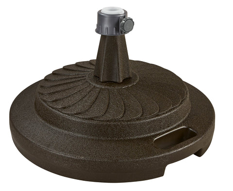 Patio Living Concepts, 00297, Durable Rust Free Molded Resin, Commercial Patio Umbrella Base, 95lbs holding force, 22"D & 13"H, Bronze